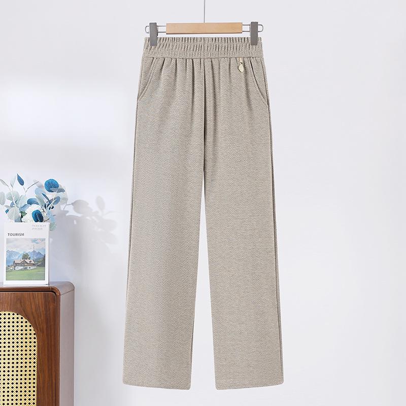 High-Waisted Straight-Leg Pants for Middle-Aged and Elderly Women - Thickened Winter Style