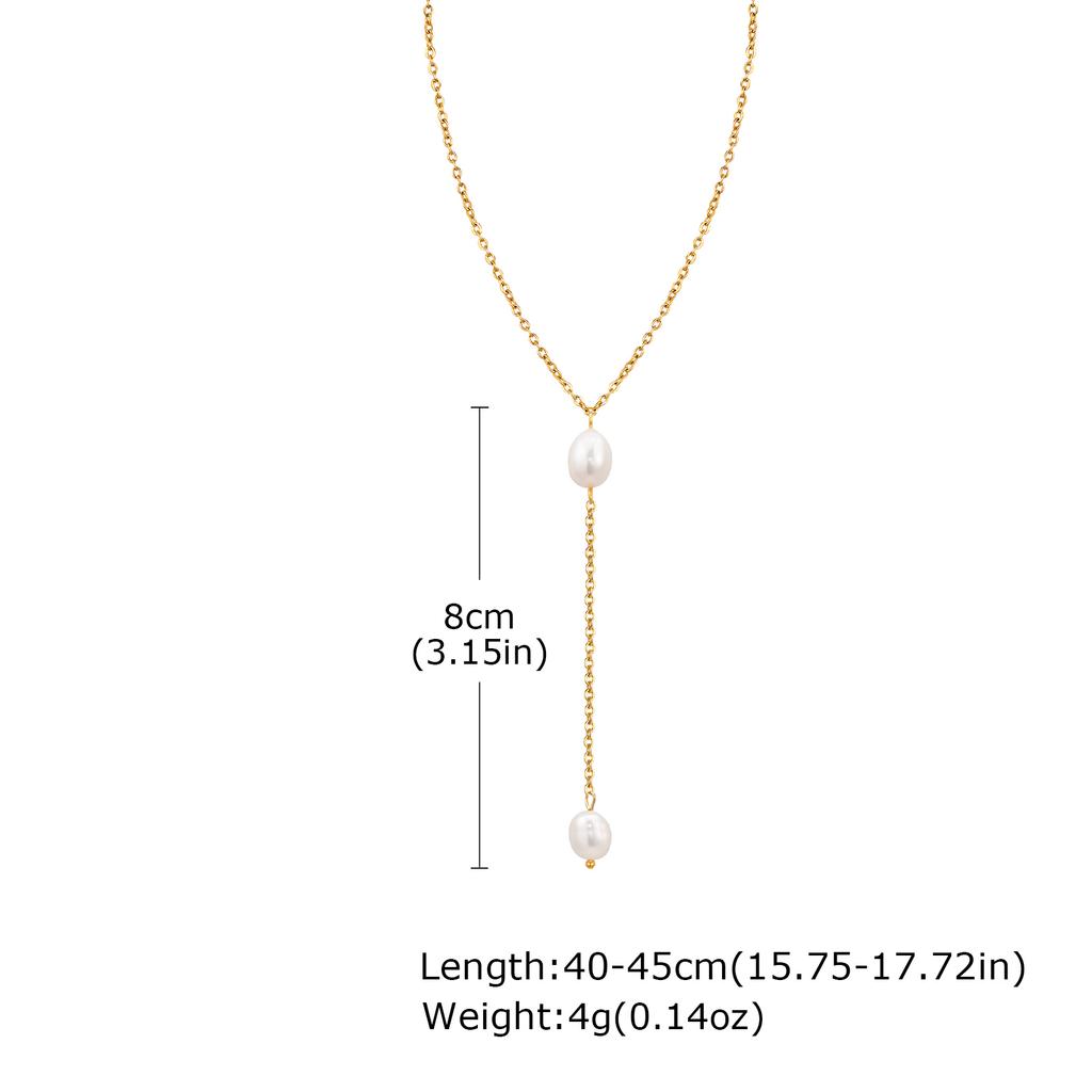 Stainless Steel Y Shape Jewelry Chain Woman Necklace Minimalist Personal Gold Color Fashion Jewelry for Girlfriend Mother's Day