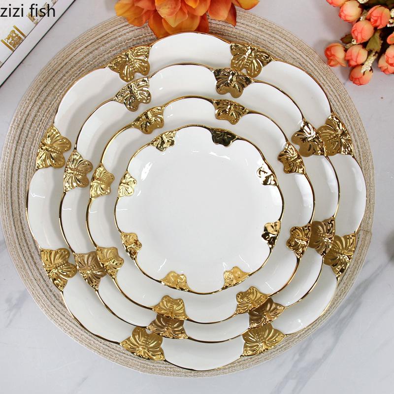 Butterfly Ceramic Dining Plate Steak Plate Sushi Plates Fish Dish Soup Plates Dessert Bowl Cake Stand Snack Bowl Fruit Bowl Tray