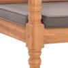 Batavia Bench with Dark Gray Cushion 120 cm Solid Teak Wood