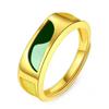 Unique Geometric Brass Rings With Gold Plating And Agate For Stylish Couples
