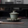 Ceramic Sancai Gaiwan Handmade Crackle Glaze Tea Cups Chinese Tea Bowl Teaware Set Cup Home Decor Gongfu Tea Tureen