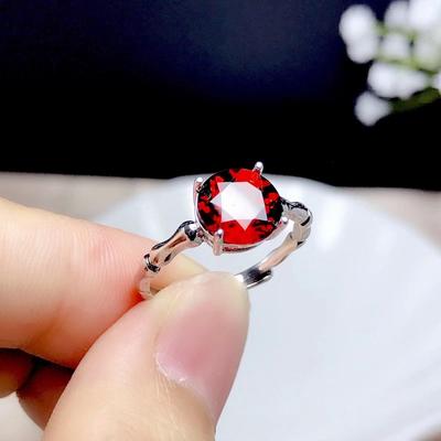 Open Ring Creative Bone Womens Jewelry Imitation Pigeon Blood Ruby Adjustable Statement Ring