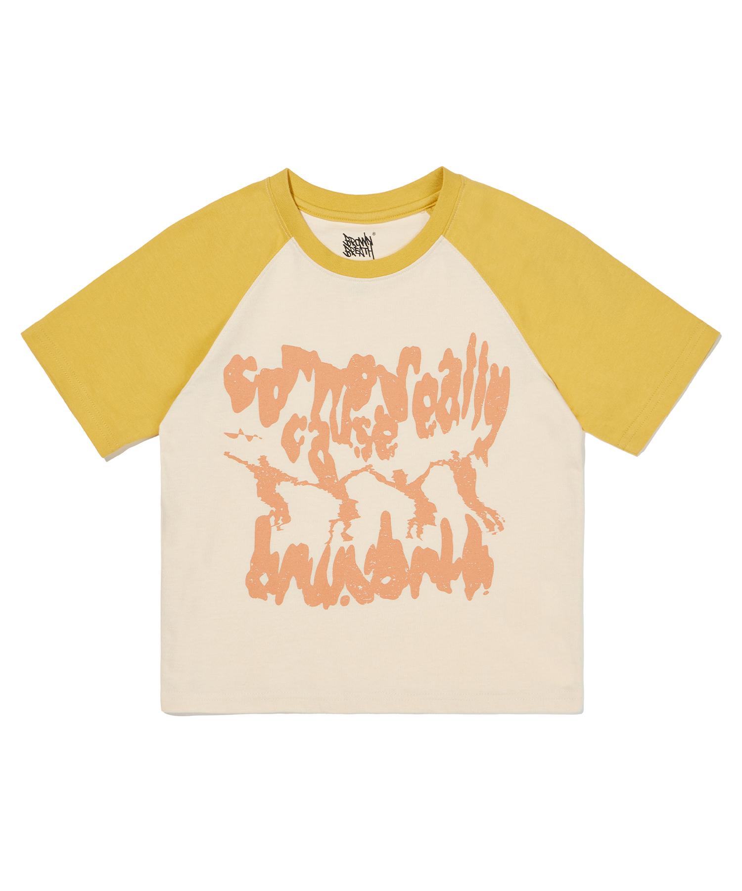 Brown Bless W Cause Raglan Tee - Mustard Mustard/S