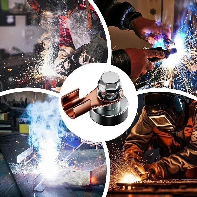 3/1PCS Powerful Magnetism Welding Ground Magnet Copper Electrode Welding Fixing Clamps Single Head Welding Support Accessories