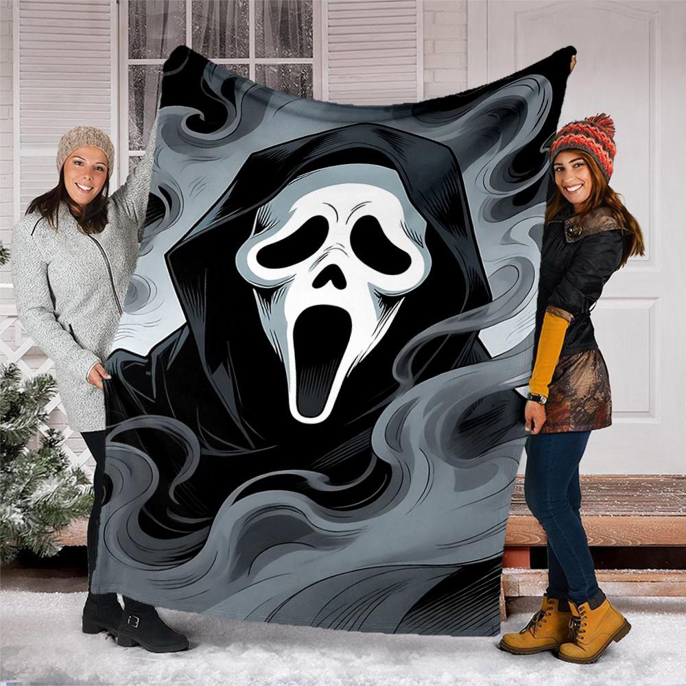 1pc Ghostface Outdoor Soft Blanket Ultra Plush, Warm, Versatile, and Easy Care for Camping, and
