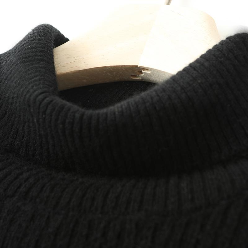 Women Sweater Dress 100% Wool MODERN NEW SAGA Turtleneck Knit Long Pullover Winter Jumpers Wool Long Dress Female