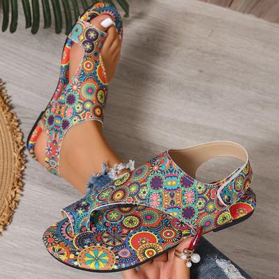 Sandali Leggeri alla Moda da Donna Taglia Grande Scarpe alla Moda Sandali Bassi Comodi Scarpe Stile Romano Stampate per Donna Sandalias De Mujer