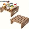Home Decor Solid Wood Dessert Display Stand Rustic Vintage Food Display Rack Decorative with Handles Serving Stand Buffet