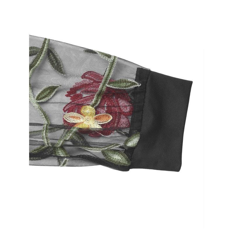 YYFS Damenmode, lässig, Blumenmuster, Druck, Frühling, Herbst, langärmelig, V-Ausschnitt