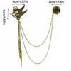 Adjustable Alloy Chain Brooch Pin with Vintage Decoration and Tassels for Cosplay Outfits Cosplay Chain Brooch Accessory