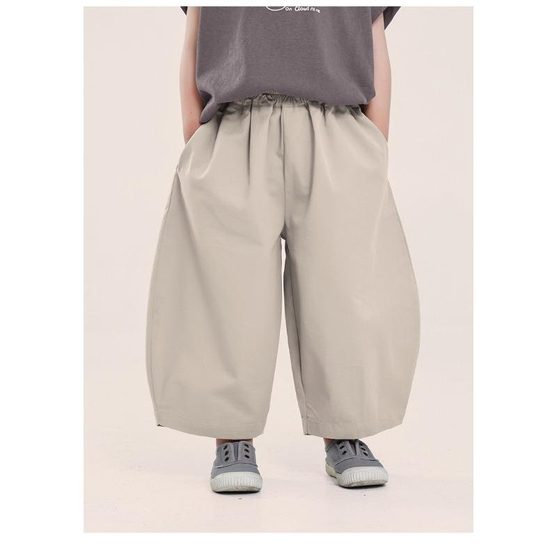 Boys Kids 100 Cotton Casual Summer Nine Point Trousers Children Daily Pants