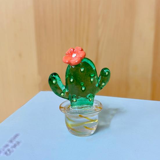 Interior Decor Hand Colored Unique Adorable Miniature Desktop Cactus Craft Bonsai Ornament