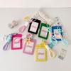 Dopamine PU Leather Card Holder Double Card Slot with Star Pendant ID Card Card Holder Photos Protective Cover