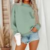Women's Casual Fashion Round Neck Long Sleeve Sweatshirt With Pockets