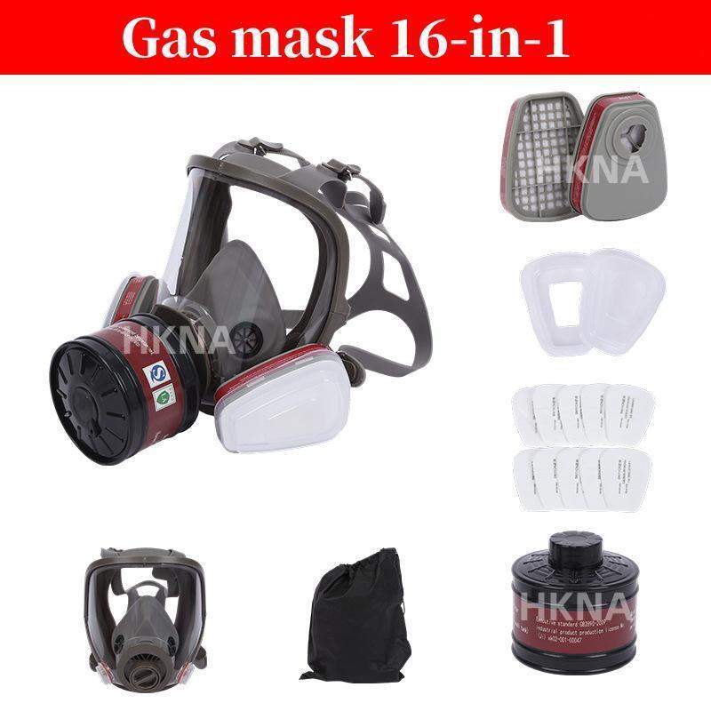Full Face Respirator - Mask with 40 Mm Gas Filter Canister for Industrial Gases, Chemical, Polishing, Welding, Spraying Gas Mask