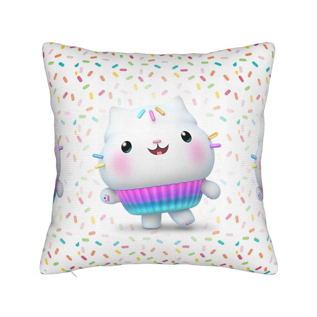 Gabby Dollhouse Cartoon Throw Pillow Cover Polyester Cushions for Sofa Funny Pillowcover Home Decor