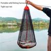 Fish Mesh Pouch Folding Fishing Gear Thickening Small Grid Nets Live Fish Nets Bag Bundle Mouth Net Bag Fishing Supply