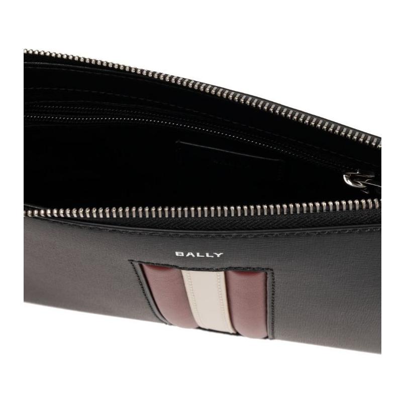 Bally Pochette in Pelle con Stampa Logo Pochette da Uomo Nera 6308543