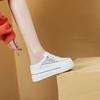 Small Size 2025 Spring and Summer New Slope Heel Thick Sole Small Inner Height Increase Small White Shoes Free Lace-up Small White Shoes Women