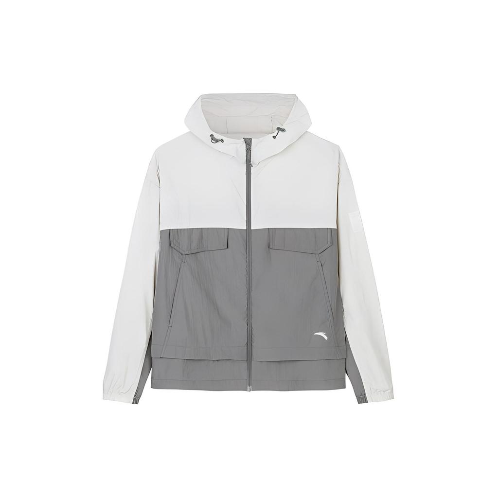 Anta X China National Geography Collaboration Outdoor Series Spliced Zipper Hooded Sports Sun Protection Jacket Women Jackets 162426601-3