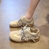 Soft leather mesh breathable women's summer new retro pink soft sole soft surface running net shoes