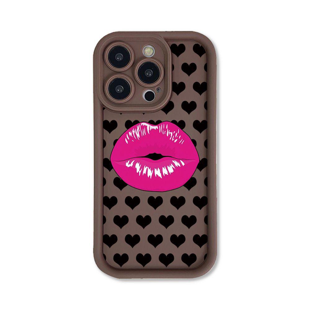 European and American style lip print for iPhone17ProMax mobile phone case 14 Apple 13 matte 12/15 Premium 11