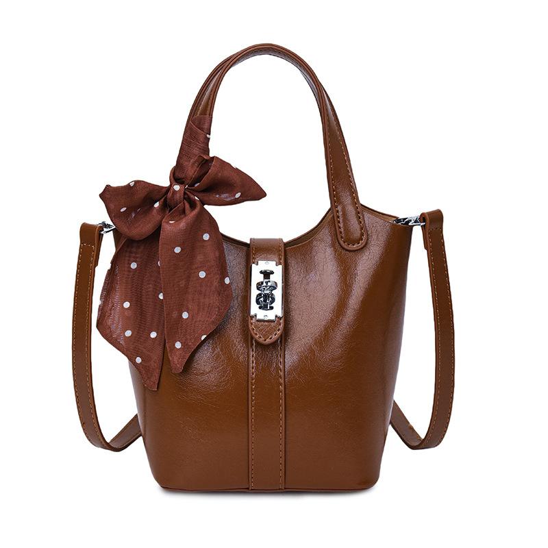 Summer new fashion silk scarf bucket bag mother and child bag portable shoulder messenger women's bag