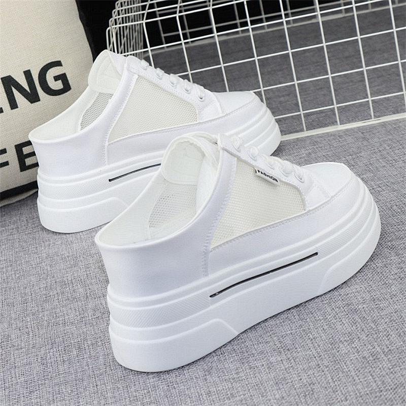 Мода 2024 Baotou сетчатые дышащие полутапочки кроссовки женские 2024 весна лето новые — фото 3