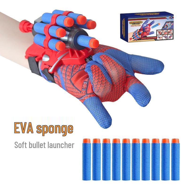 Children's Spider Hero Web Shooter Glove with Soft Bullet and Suction Cup Dart Launcher