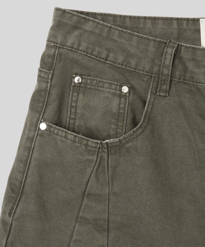 LXT Cotton Curved Washed Wide Pants [Khaki]