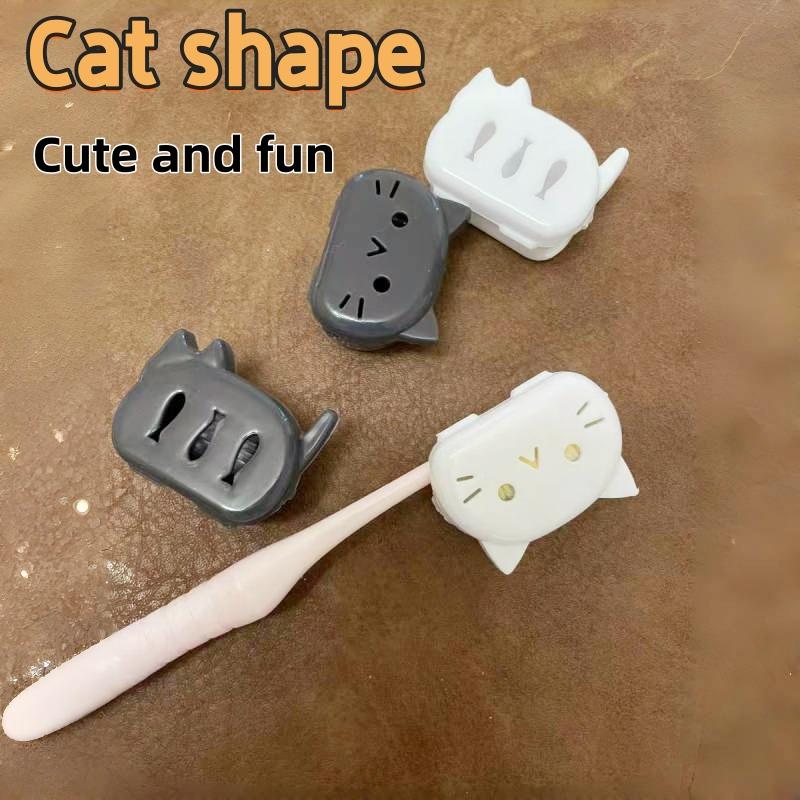 4PCS Cartoon Cat Toothbrush Head Case Cute Dustproof Protective Covers Portable Bathroom Travel Accessories