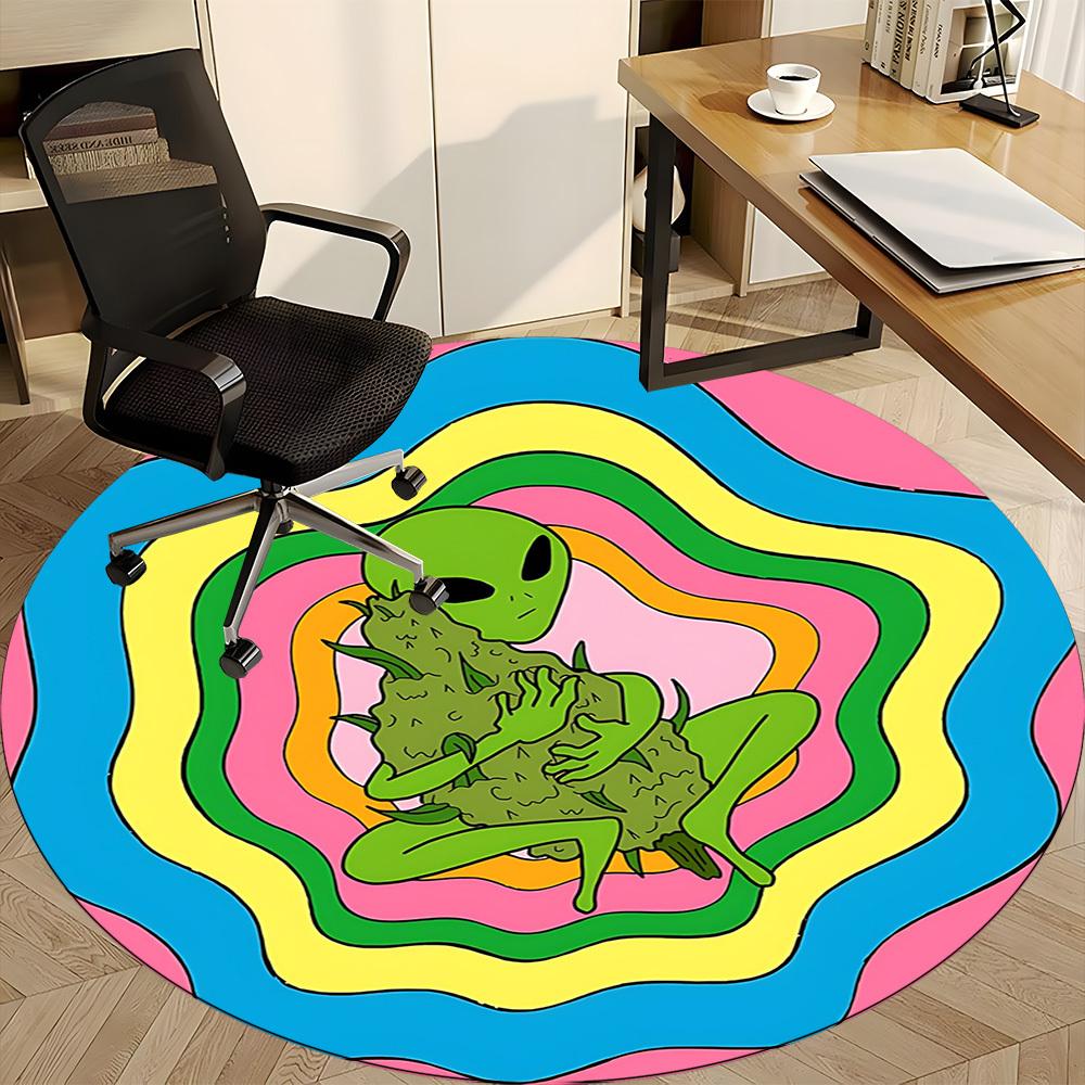 1PC Alien Print Chair Carpet for Office, Indoor Non-Slip Washable Carpet, Soft Comfortable Mat For Office Room Yy250930219