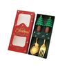 Christmas, Stainless Steel Spoon and Fork Set Santa Spoon Fruit Fork Tableware Gift Box