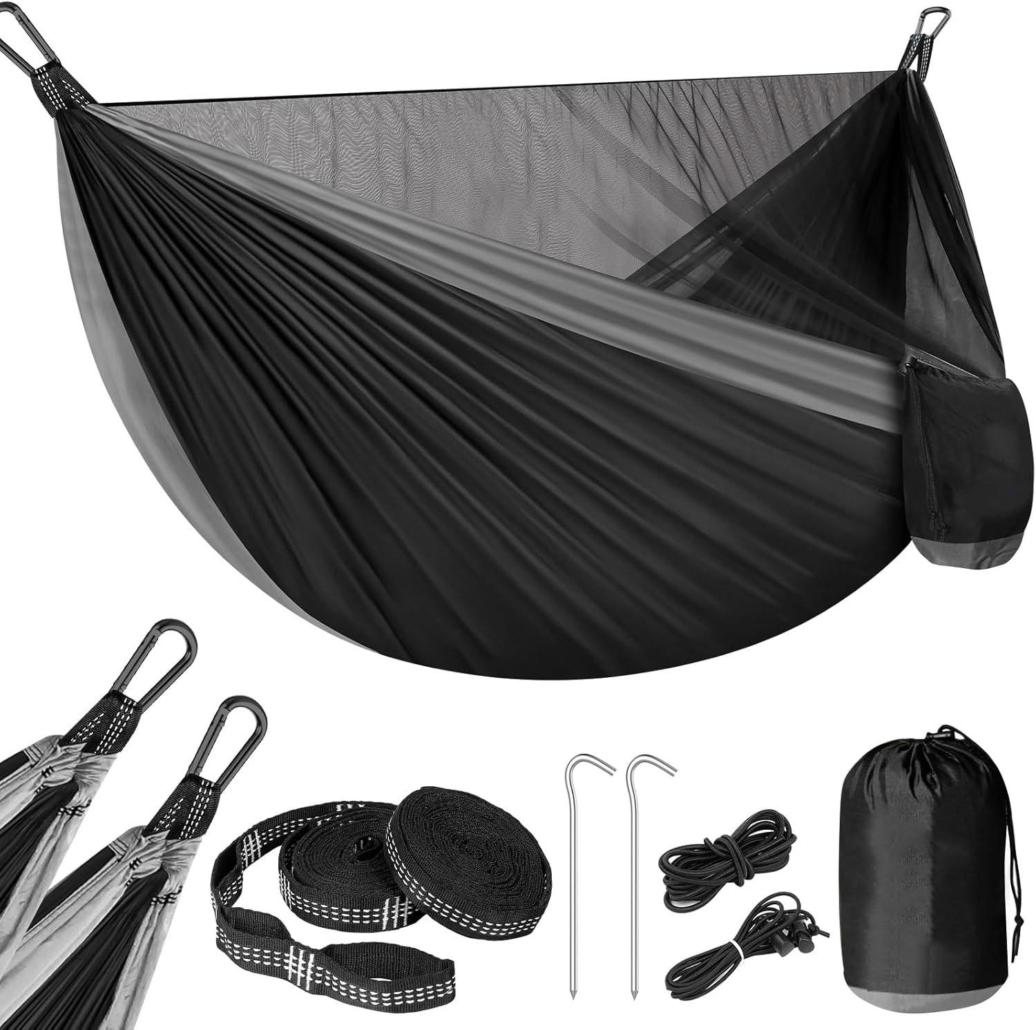 

Camping Hammock Mosquito Net, Double/Single Portable Hammocks with 2 Tree Straps, Hammock Tent for Travel Camping Outdoor Hiking