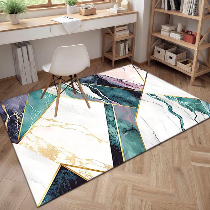 1PC Marble texture printed Carpet Rug for Living Room Bedroom Home Sofa Decoration,Non-slip Floor Mat Floor mat