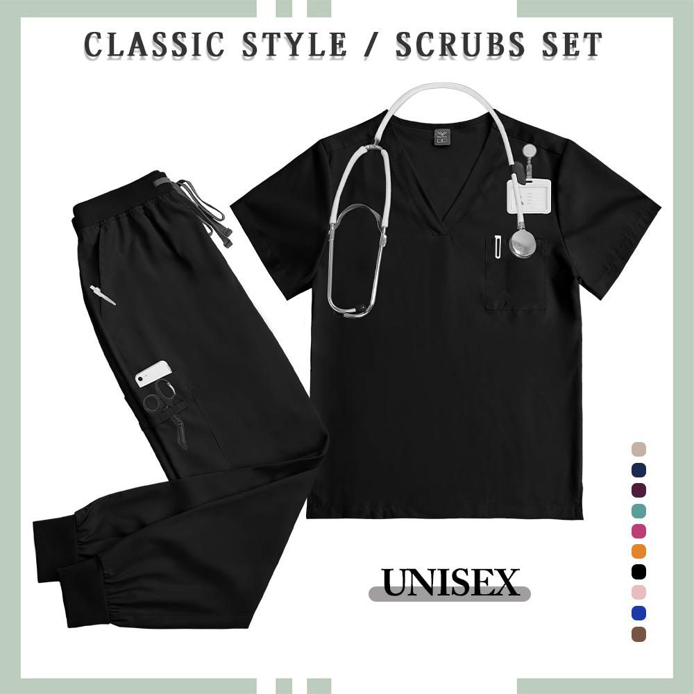 Hot Sale Hospital Pullover Set Women Men Lab Pet Shop Room Uniform Gown Nurse Workwear Accessories