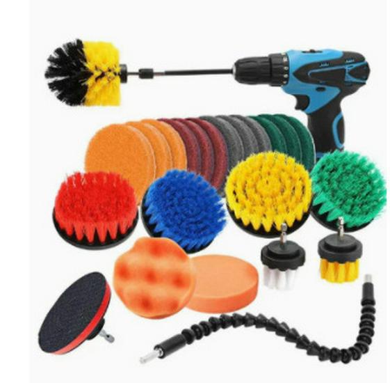 24-Piece Car Cleaning & Polishing Kit: Wheel Hub Brushes & Waxing Tools Set