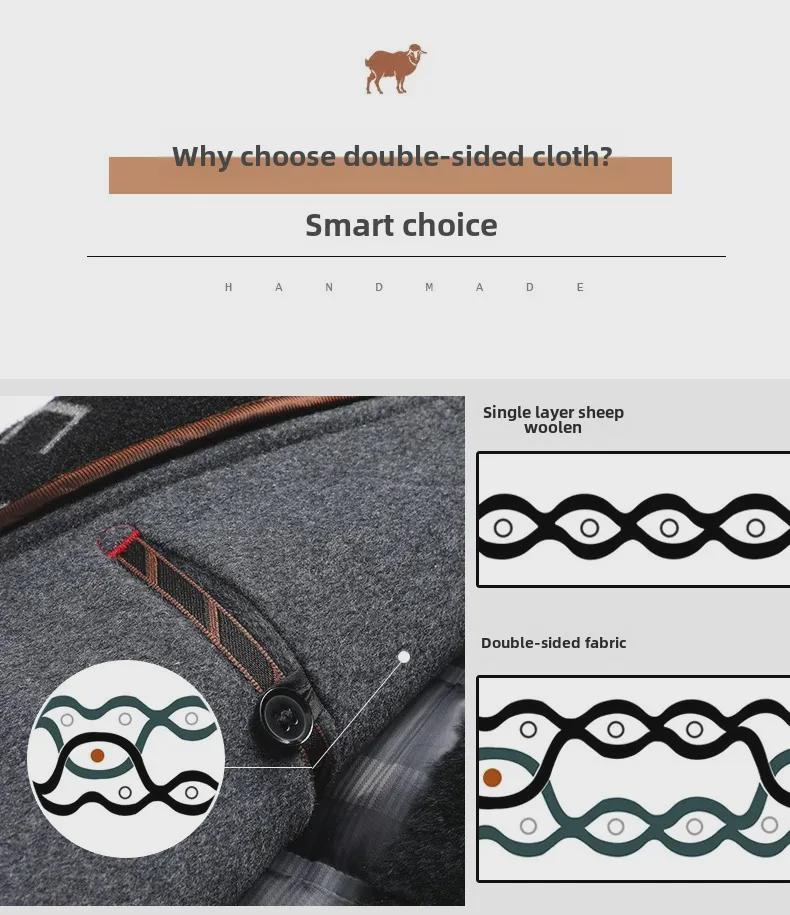 Men's Double-Sided Wool Coat with Rabbit Fur, Down Lining, for Autumn/Winter