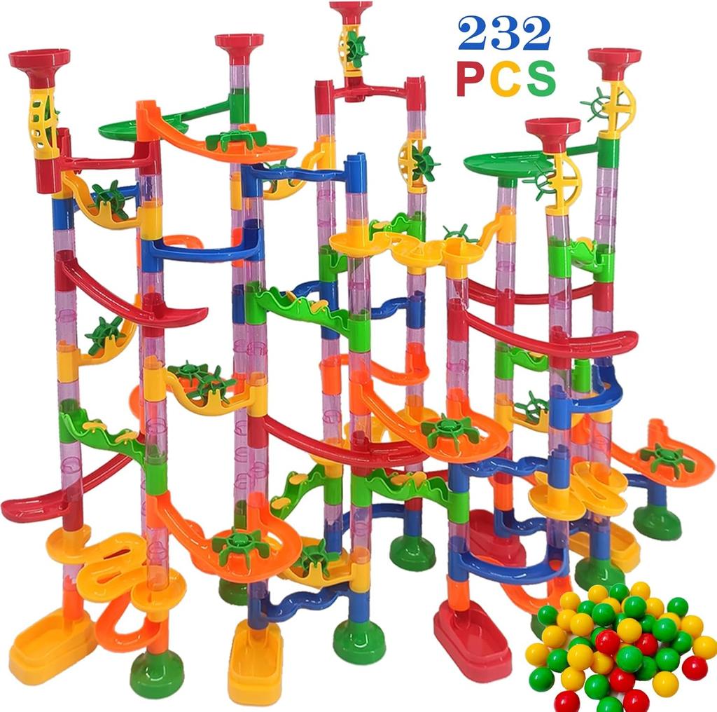 Marble Run Ra Track Building Blocks Kids 3D Maze Ball Roll Toy DIY Marble Run Ra Coaster Set 80/105/109/133pc Christmas Gift