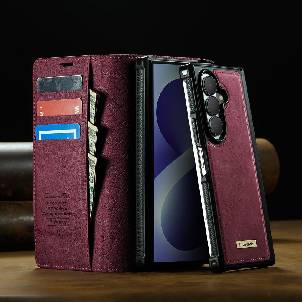 Custodia a Flip in Pelle per Samsung Galaxy Z Fold 8 Ultra Cover per Telefono con Supporto Slot per Carte e Contanti Custodia Bumper(Forte Magnete Posteriore)