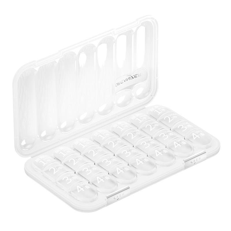 Weekly Portable Pill Organizer and Dispenser with Large-Capacity Pill Splitter