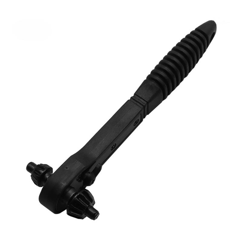 1PC 2-in-1 Drill Chuck Key Wrench, Black Fast Ratchet Wrench, Two-end Dual-purpose Wrench, Hardened