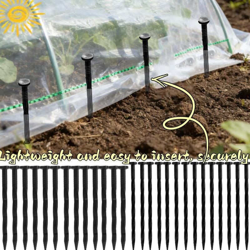 10/50pcs Plastic Lawn Stakes Garden Netting Ground Stake Paver Edging Weed Barriers Grass Stone Partition Nails Plant Support