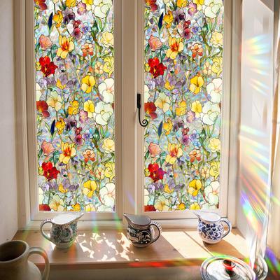 1Roll Electrostatic 43*100cm Glass Stickers Window PVC Flower Pattern Home Decor