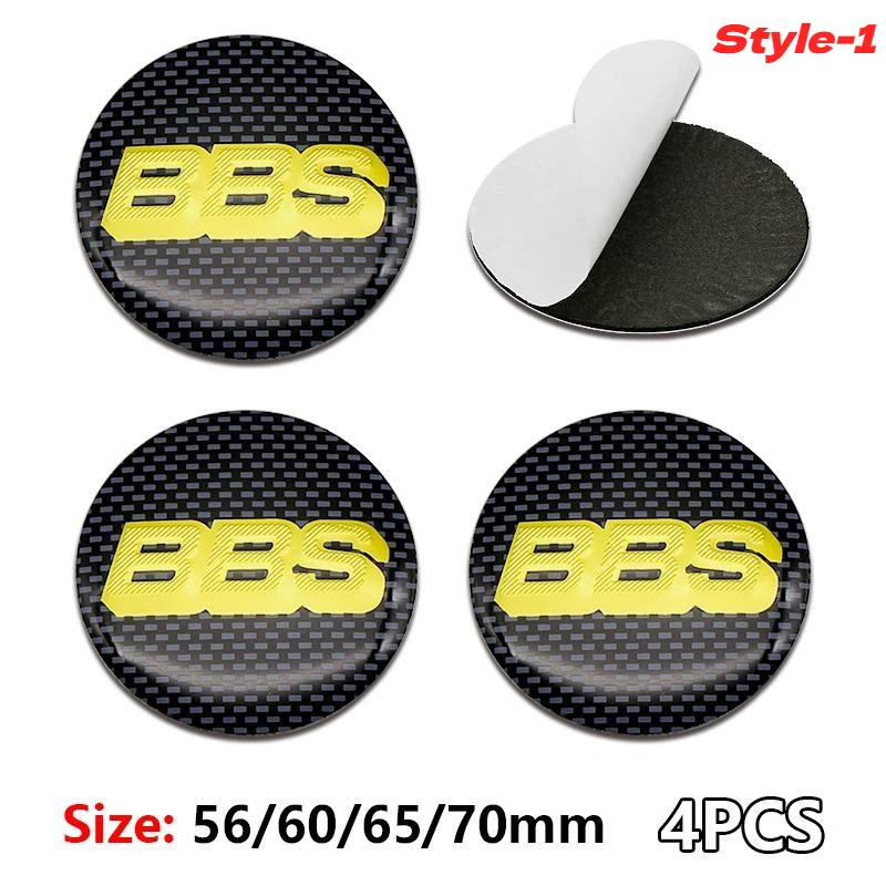 4Pcs BBS Modify 56mm/60mm/65mm/70mm Car Wheel Center Hub Caps Stickers Style-1-56mm