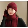 Outdoor Hat for Women In Autumn and Winter Fashionable and Versatile Plus Velvet Mom Hat Casual Cold Proof Woolen Hat  Neck Warm Suit