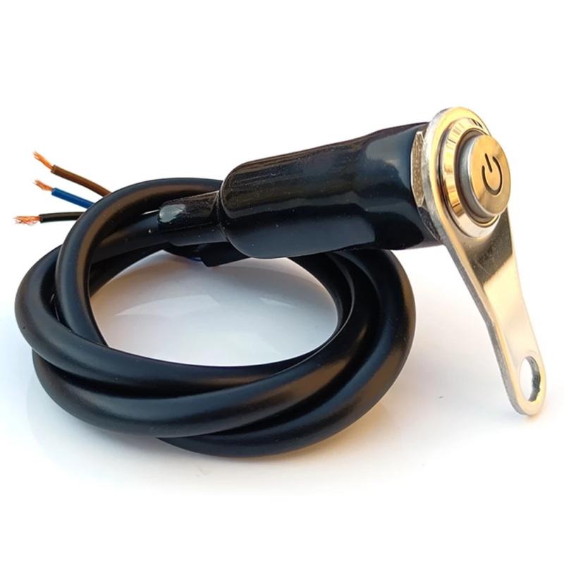 1pc LED Motorcycle Switch ON+OFF Handlebar Mount Aluminum Alloy Waterproof 12V Fog Light Lamps Motorbike Horn Push Button Switch