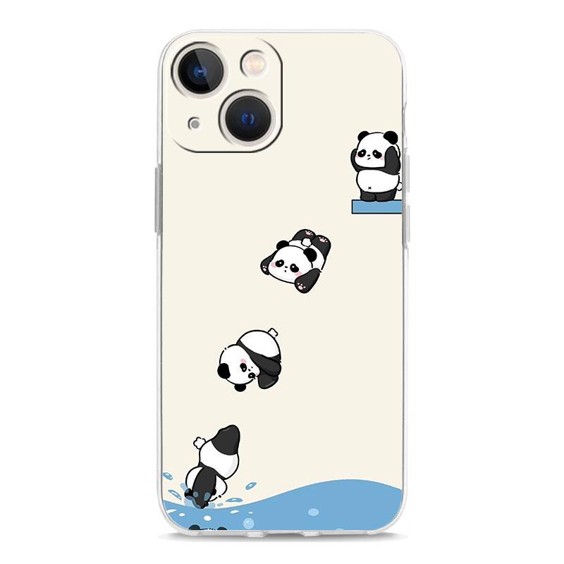 Phone Case For iPhone 17 Cases iPhone Air 16 15 12 13 14 Pro Max 7 8 Plus 16Pro iPhone11 Clear Soft Cover Cartoon Panda