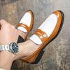 2025 Summer New Men's Low-top Color Matching Leather Shoes Casual Style Dress Leather Shoes One-pedal Loafers Spot Batch